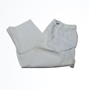 Christopher & Banks Higher Rise White Linen Blend Relaxed Fit Ankle Pants NWT